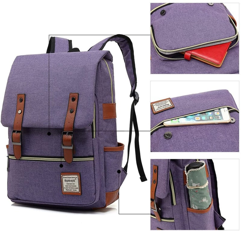 UGRACE Slim Business Laptop Backpack Elegant Casual Daypacks Outdoor Sports Rucksack College Shoulder Bag for Men Women, Tear Resistant Unique Travelling Backpack Fits up to 15.6Inch Laptop in Violet - Image 3